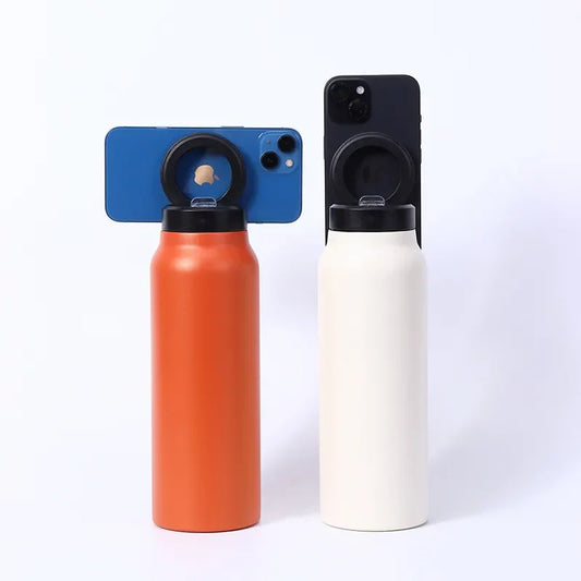 Stainless Steel Water Bottle With Phone Holder