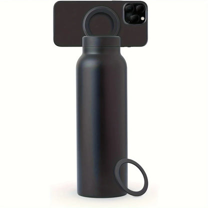 Stainless Steel Water Bottle With Phone Holder