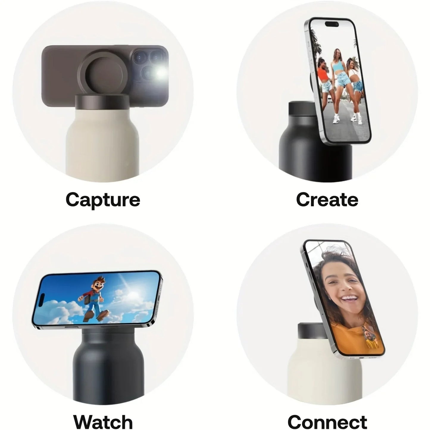 Stainless Steel Water Bottle With Phone Holder