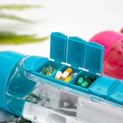 Pill & Vitamin Organizer Water Bottle