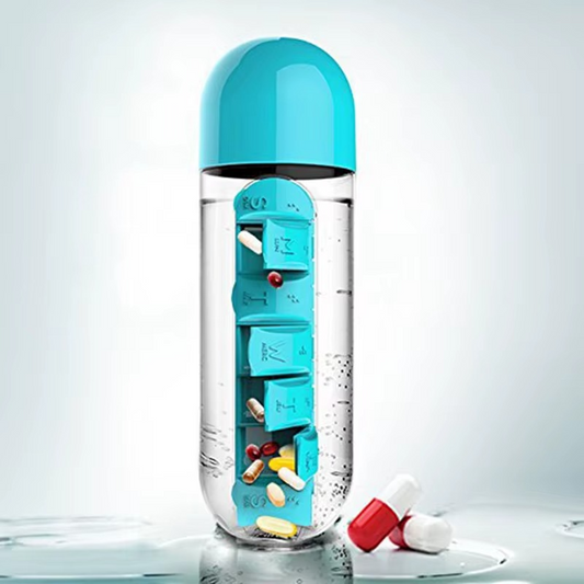 Pill & Vitamin Organizer Water Bottle