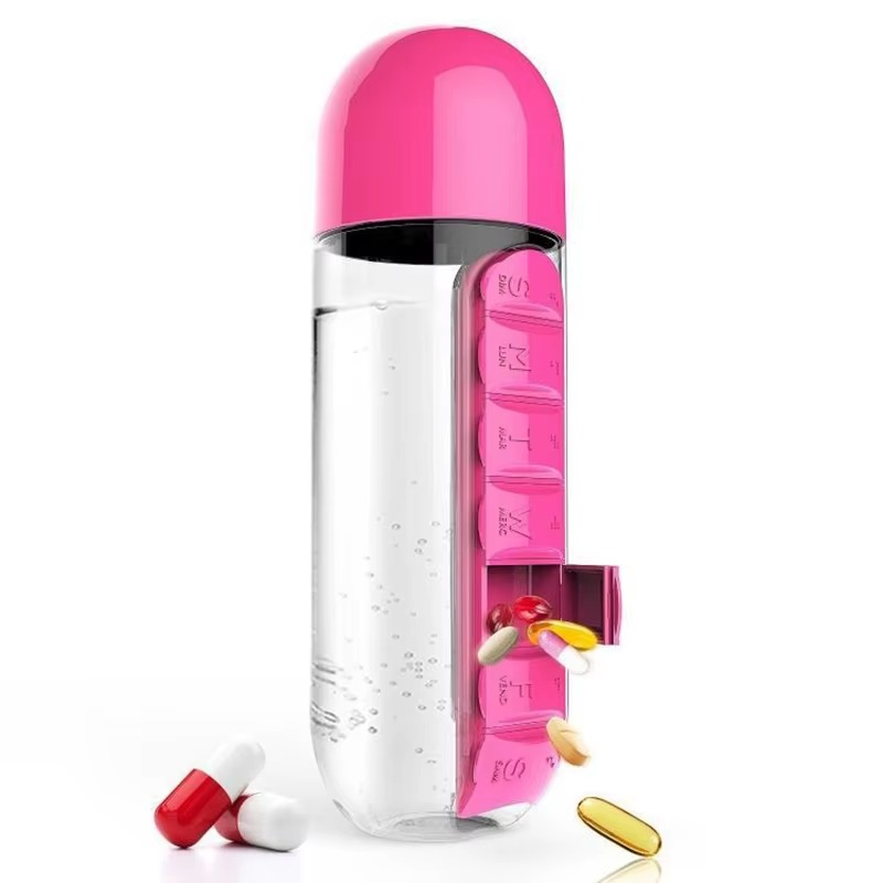 Pill & Vitamin Organizer Water Bottle