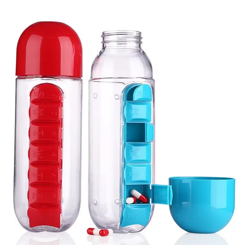 Pill & Vitamin Organizer Water Bottle