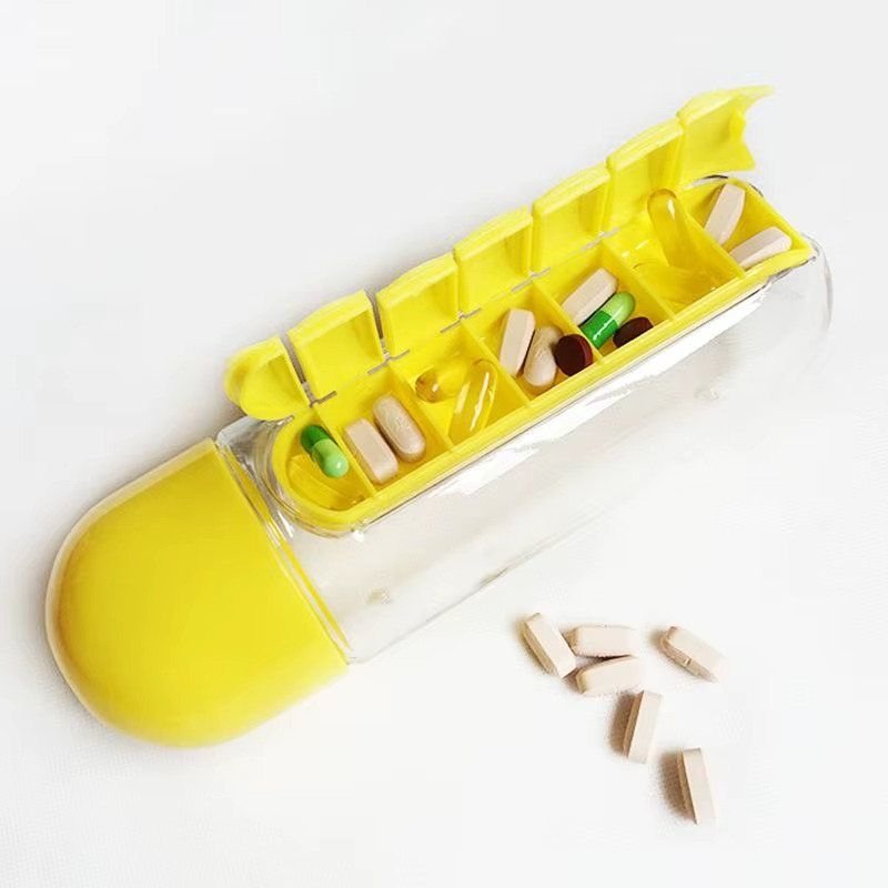 Pill & Vitamin Organizer Water Bottle