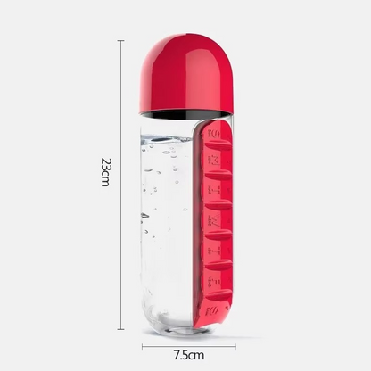 Pill & Vitamin Organizer Water Bottle