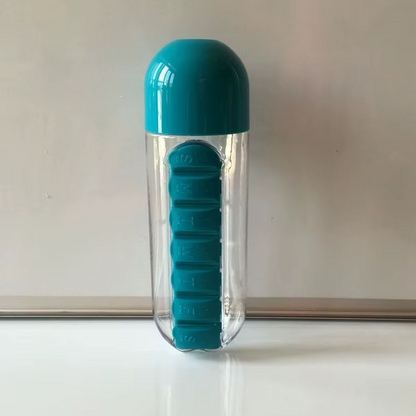 Pill & Vitamin Organizer Water Bottle