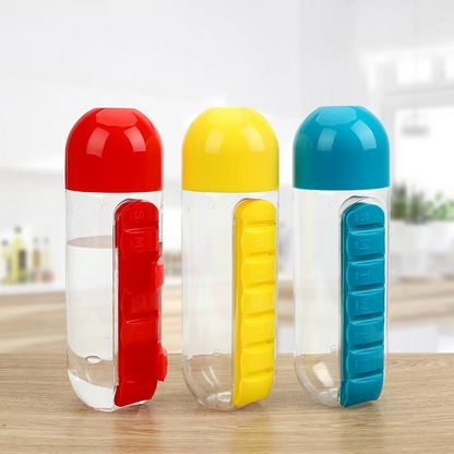 Pill & Vitamin Organizer Water Bottle
