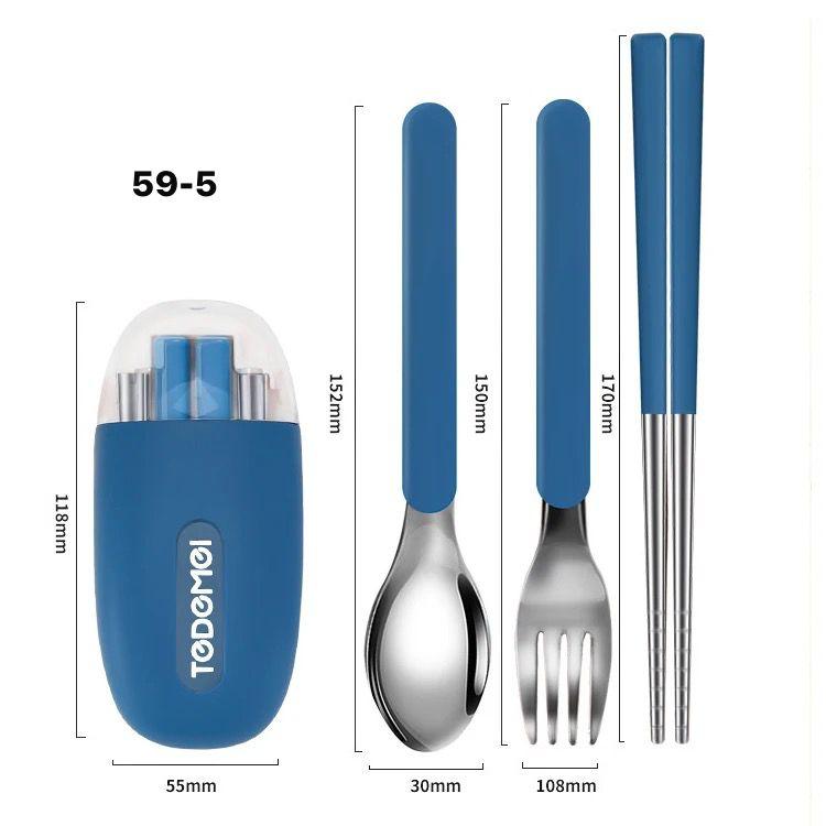 Set Stainless Steel Chopstick Fork Spoon Set